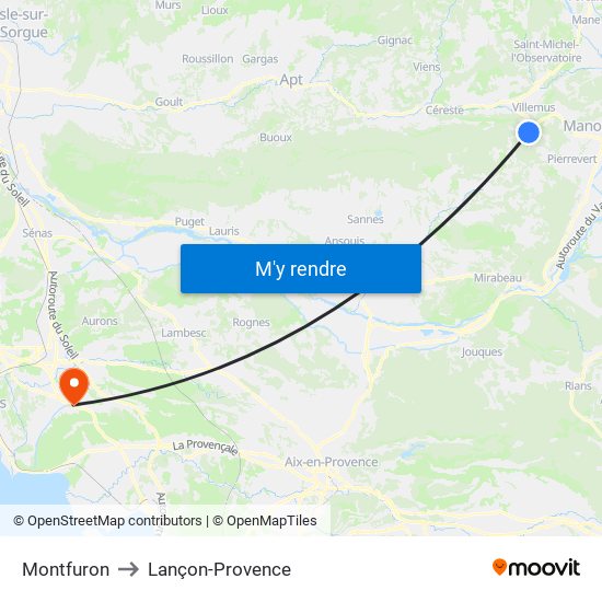 Montfuron to Lançon-Provence map