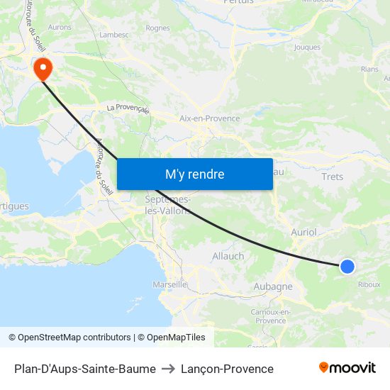 Plan-D'Aups-Sainte-Baume to Lançon-Provence map