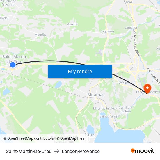 Saint-Martin-De-Crau to Lançon-Provence map