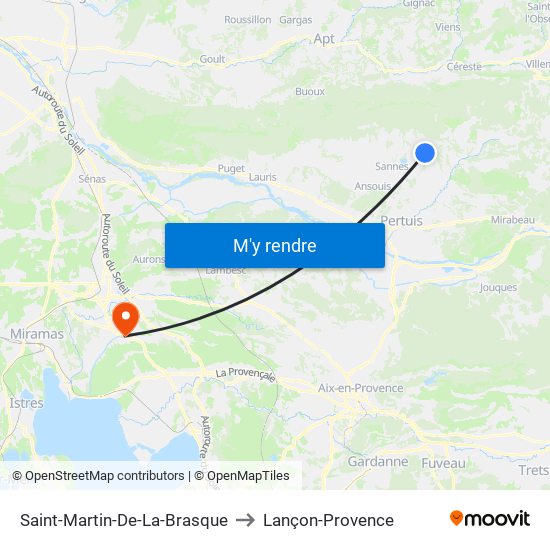 Saint-Martin-De-La-Brasque to Lançon-Provence map