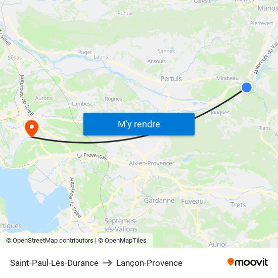 Saint-Paul-Lès-Durance to Lançon-Provence map