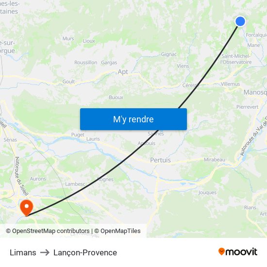 Limans to Lançon-Provence map