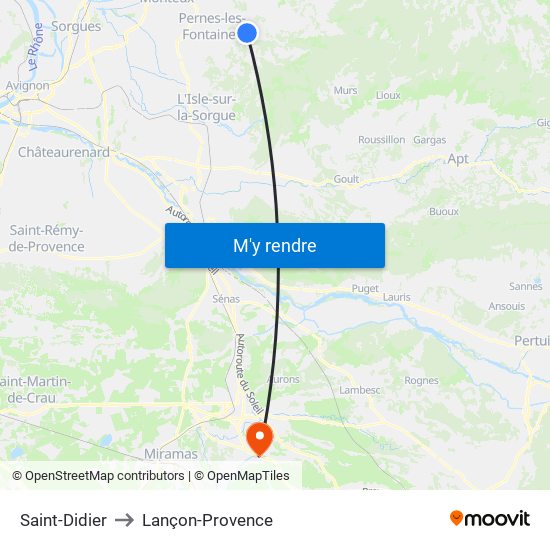 Saint-Didier to Lançon-Provence map