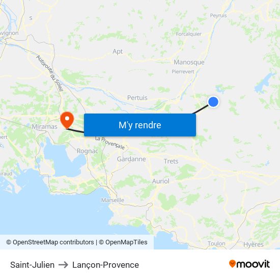 Saint-Julien to Lançon-Provence map