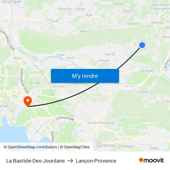 La Bastide-Des-Jourdans to Lançon-Provence map