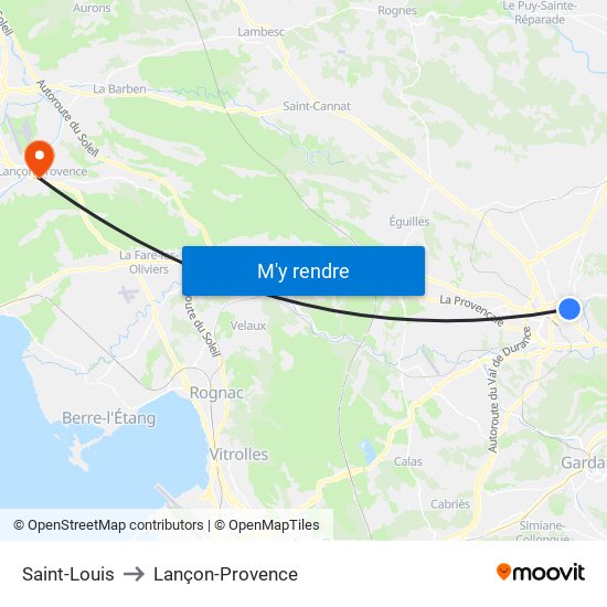 Saint-Louis to Lançon-Provence map