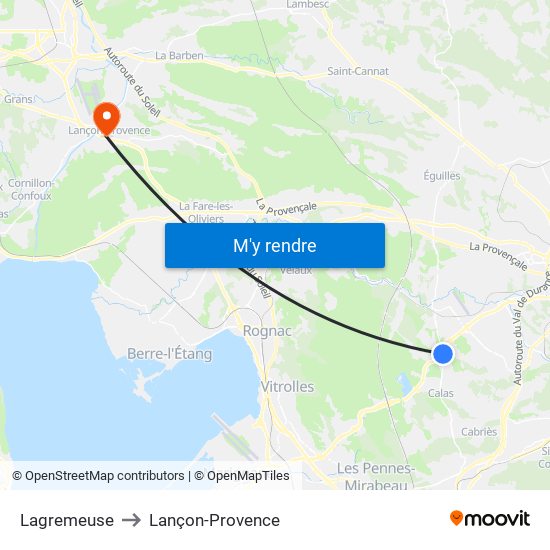 Lagremeuse to Lançon-Provence map