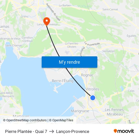 Pierre Plantée - Quai 7 to Lançon-Provence map