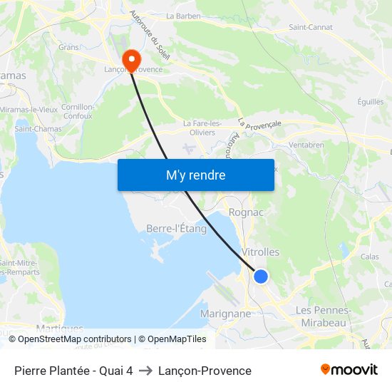 Pierre Plantée - Quai 4 to Lançon-Provence map
