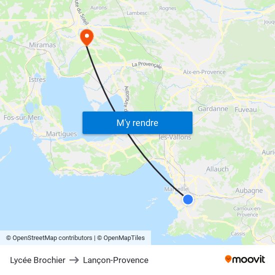 Lycée Brochier to Lançon-Provence map