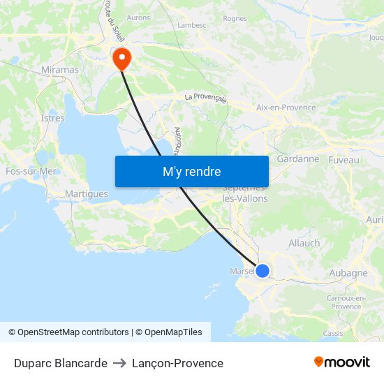 Duparc Blancarde to Lançon-Provence map