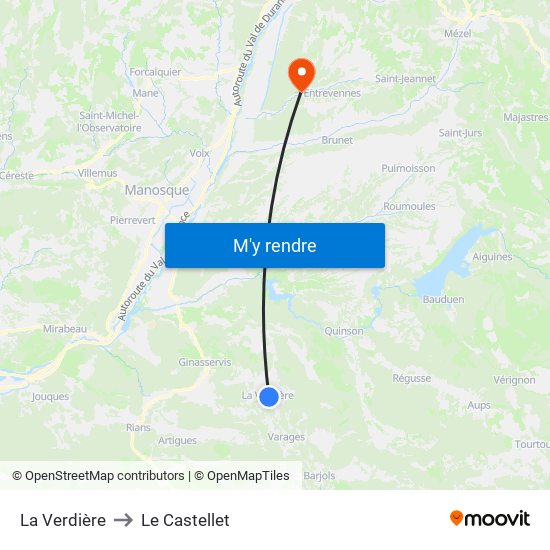 La Verdière to Le Castellet map
