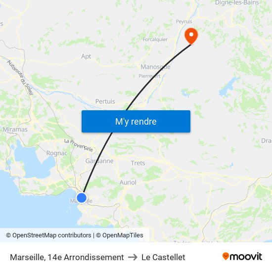 Marseille, 14e Arrondissement to Le Castellet map