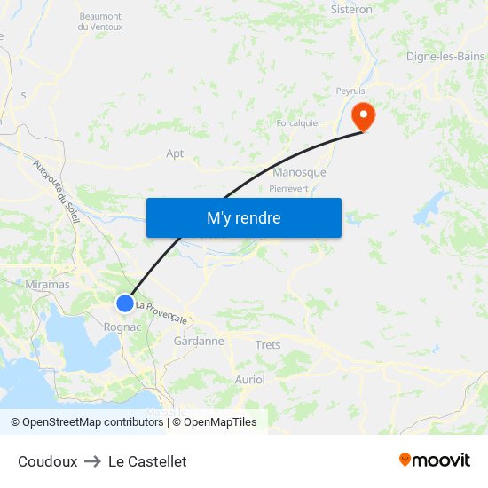 Coudoux to Le Castellet map
