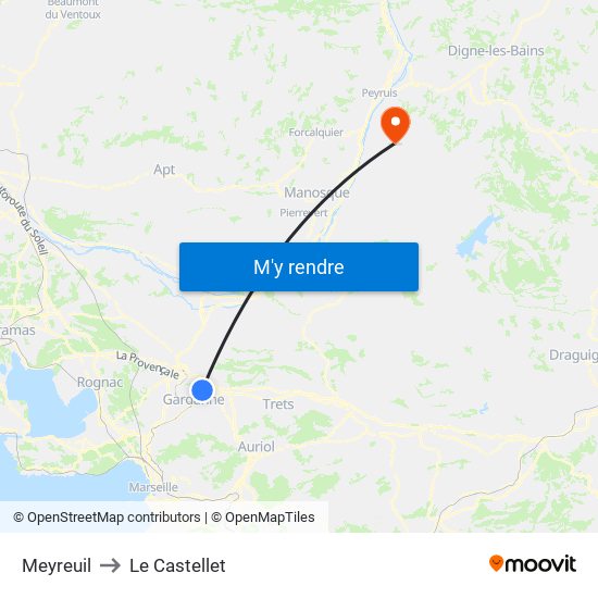 Meyreuil to Le Castellet map