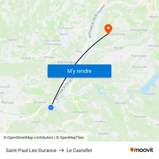 Saint-Paul-Lès-Durance to Le Castellet map