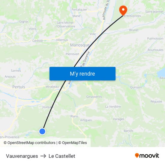 Vauvenargues to Le Castellet map