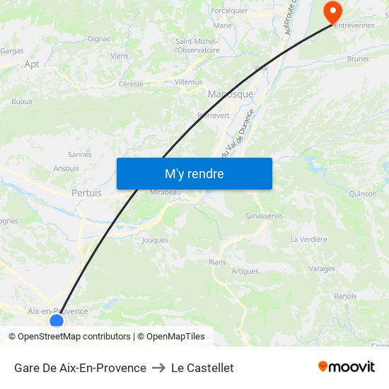 Gare De Aix-En-Provence to Le Castellet map