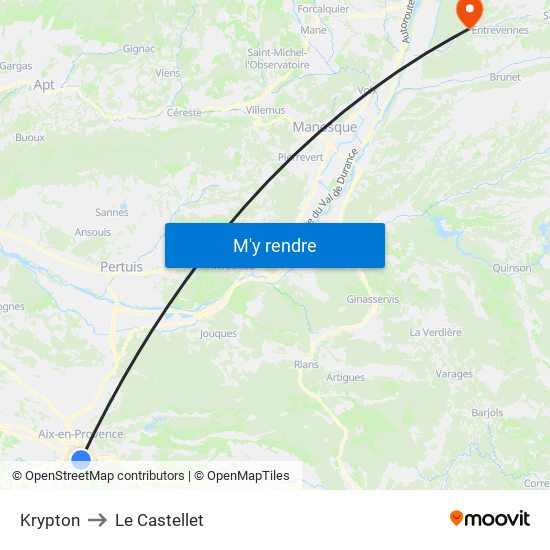 Krypton to Le Castellet map