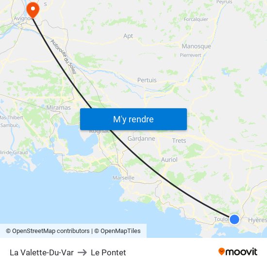 La Valette-Du-Var to Le Pontet map