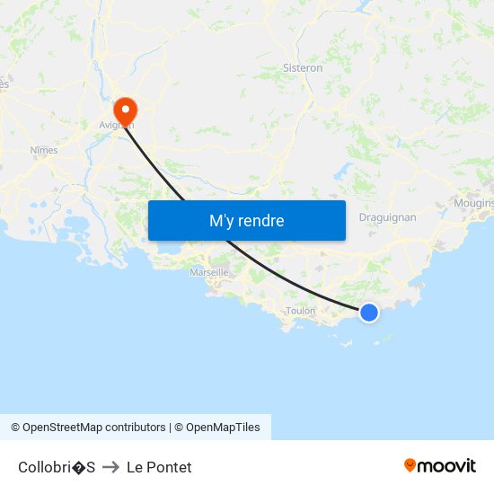 Collobri�S to Le Pontet map