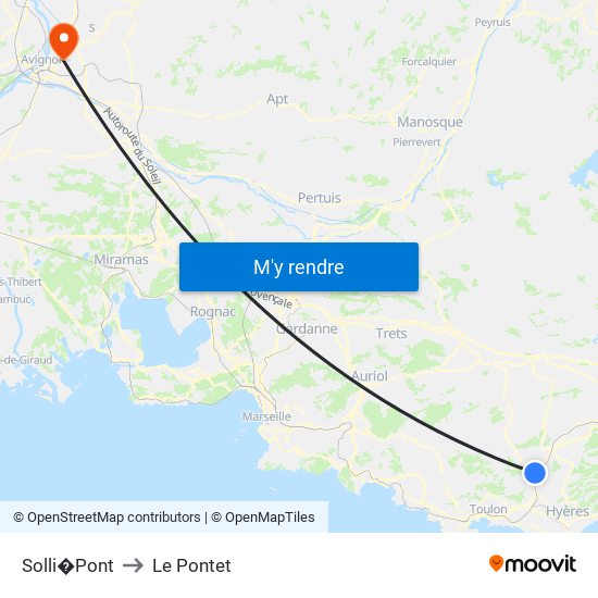 Solli�Pont to Le Pontet map