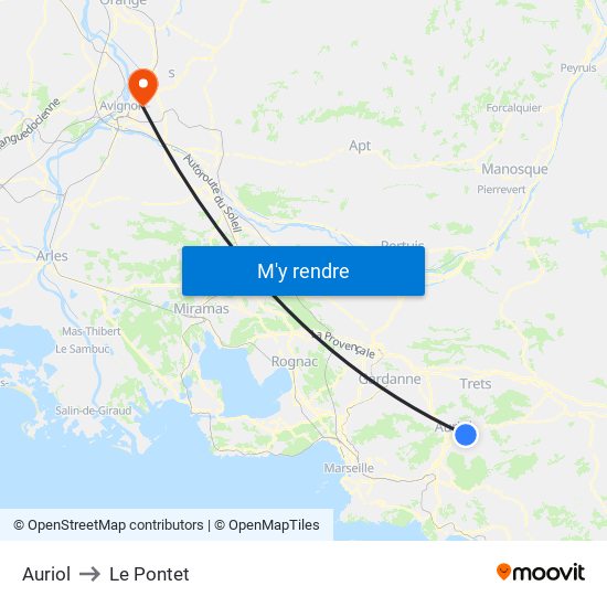 Auriol to Le Pontet map