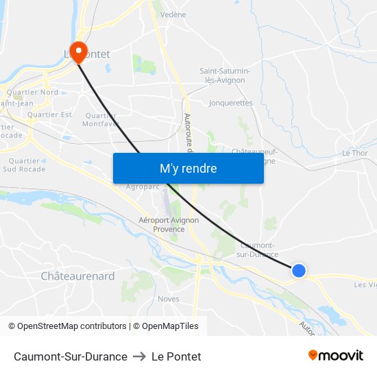 Caumont-Sur-Durance to Le Pontet map