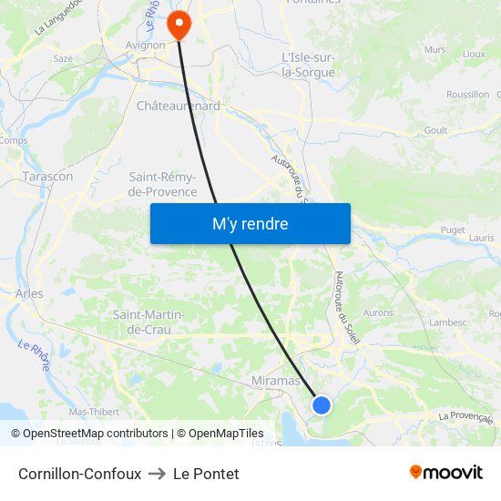 Cornillon-Confoux to Cornillon-Confoux map