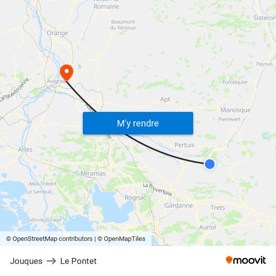 Jouques to Le Pontet map