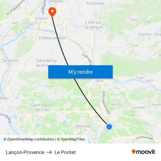 Lançon-Provence to Le Pontet map