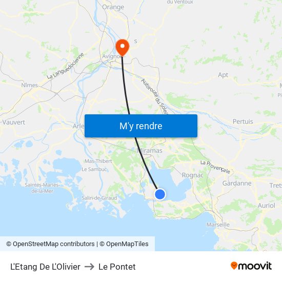 L'Etang De L'Olivier to Le Pontet map