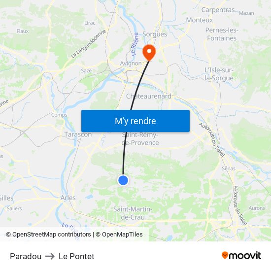 Paradou to Le Pontet map