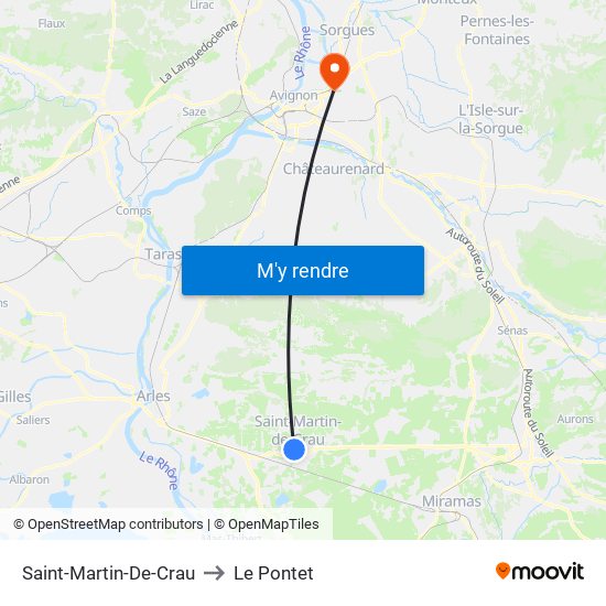 Saint-Martin-De-Crau to Le Pontet map