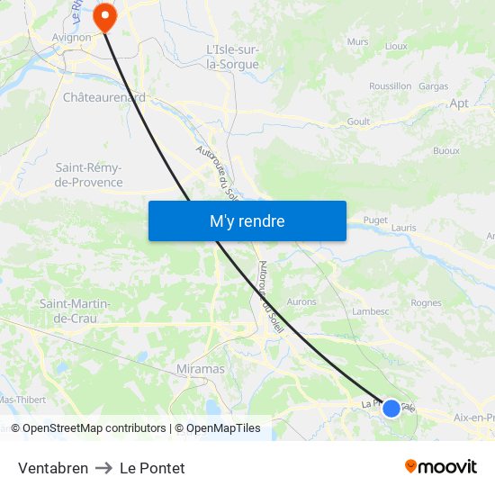 Ventabren to Le Pontet map