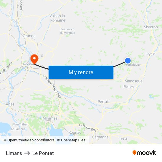 Limans to Le Pontet map