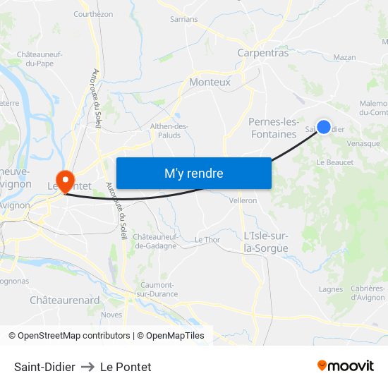 Saint-Didier to Le Pontet map