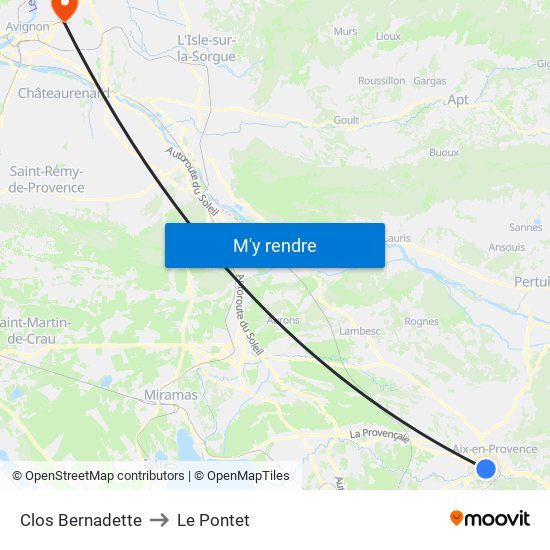 Clos Bernadette to Le Pontet map