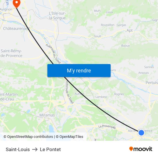 Saint-Louis to Le Pontet map