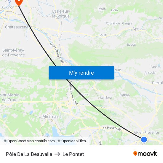 Pôle De La Beauvalle to Le Pontet map