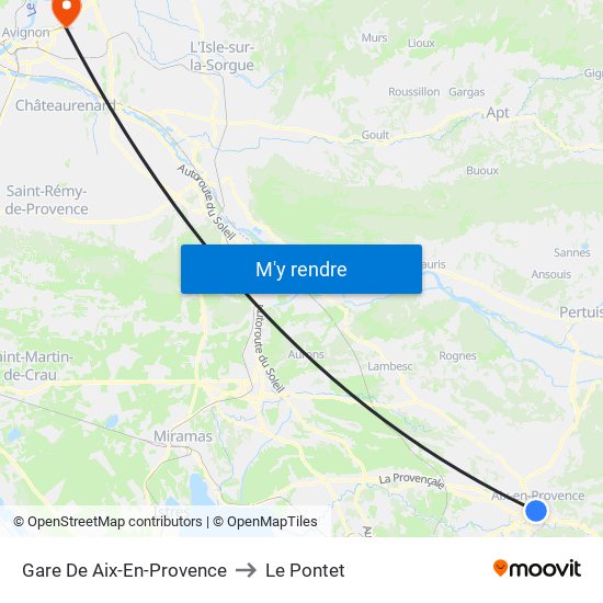 Gare De Aix-En-Provence to Le Pontet map