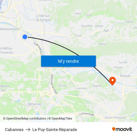 Cabannes to Le Puy-Sainte-Réparade map