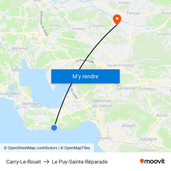 Carry-Le-Rouet to Le Puy-Sainte-Réparade map