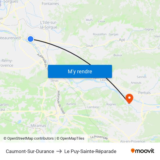 Caumont-Sur-Durance to Le Puy-Sainte-Réparade map