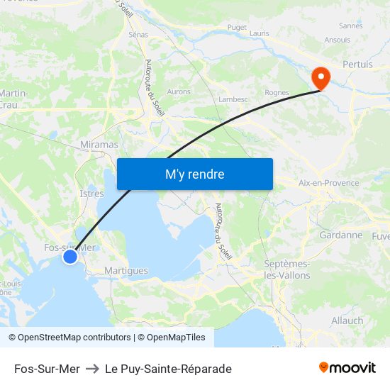 Fos-Sur-Mer to Le Puy-Sainte-Réparade map