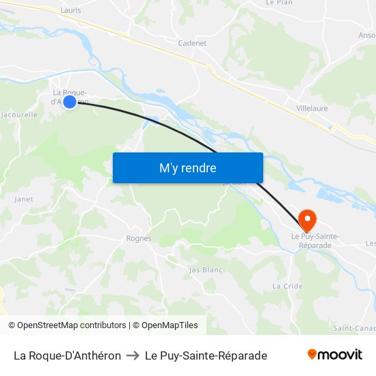La Roque-D'Anthéron to Le Puy-Sainte-Réparade map