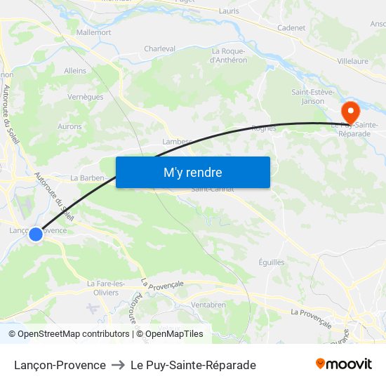 Lançon-Provence to Le Puy-Sainte-Réparade map