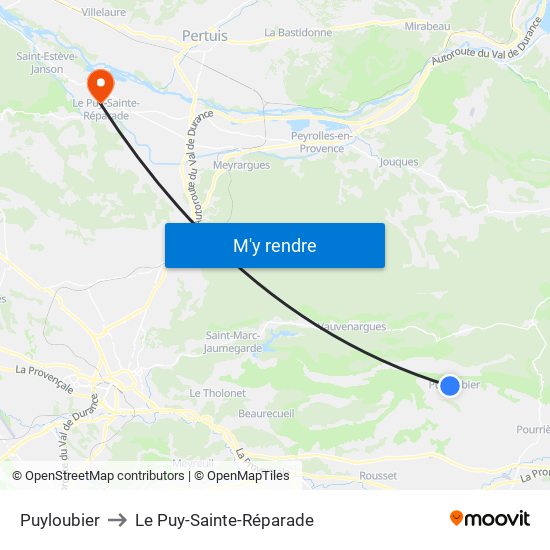 Puyloubier to Le Puy-Sainte-Réparade map