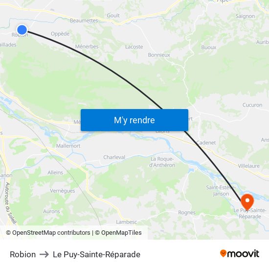 Robion to Le Puy-Sainte-Réparade map