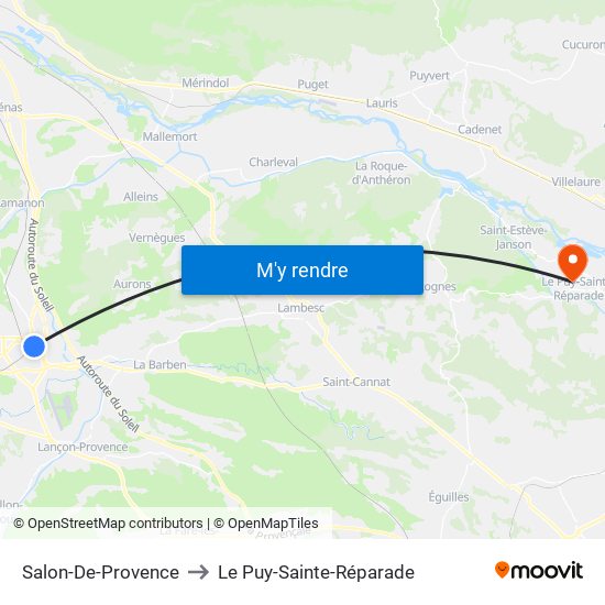 Salon-De-Provence to Le Puy-Sainte-Réparade map